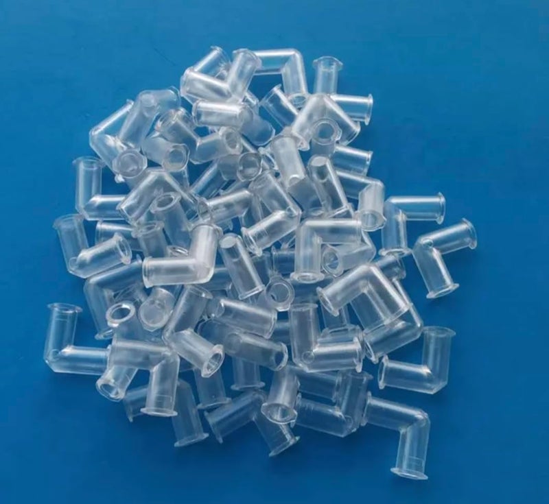 BleedZone - 10 Pcs L Shaped Plastic Elbows - 90 Degree Elbow Hose Fittings Plastic Tubing Connectors - Right Angle Syringe Adapter for Luer Lock Syringe Tips, Plastic Angle Tubing and Tube Connector - Image 3